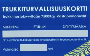 Trukkiturvallisuuskortti