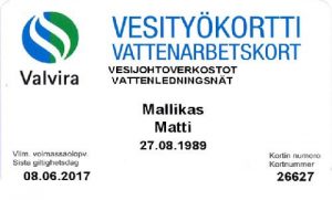 Vesityökortti